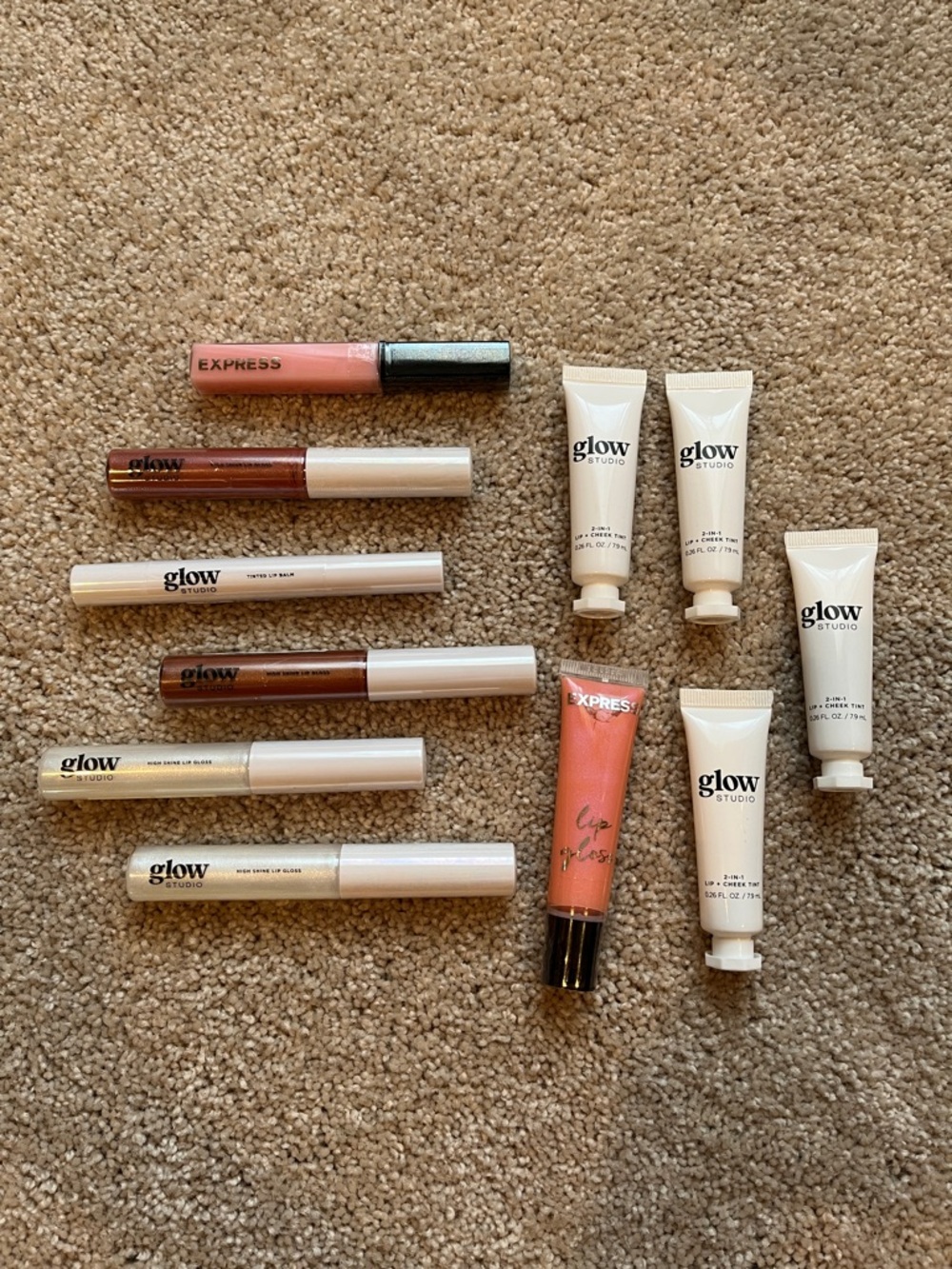 11-Piece Express Makeup Lip Gloss Lip Tint Bundle - ALL NWT & SEALED Pink Bronze